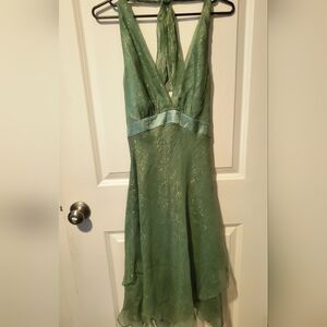 BCBGMaxAzria Shimmering Green And Gold Dress Size 6